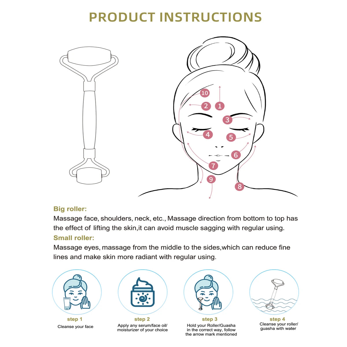 Natural Jade Facial Roller Massager