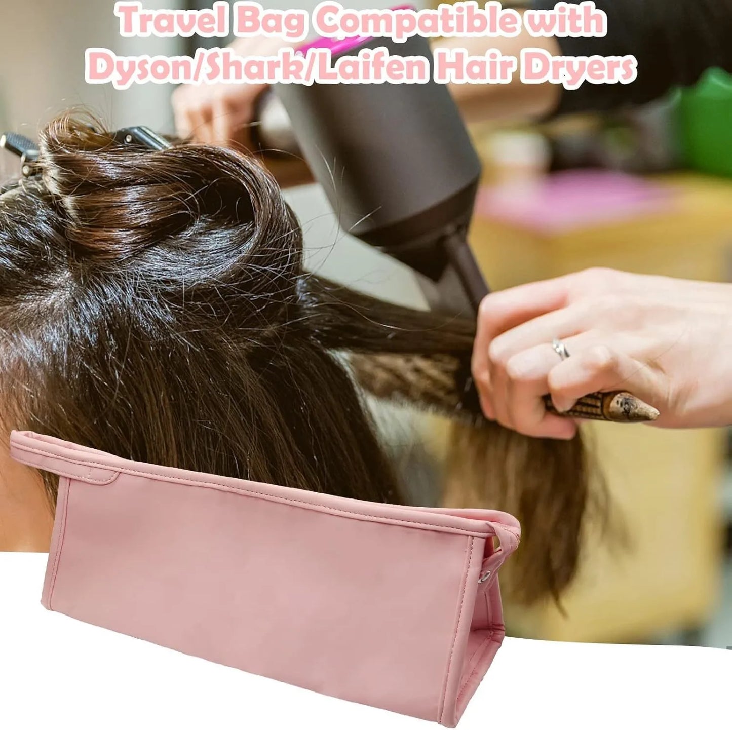 Portable PU Leather Hair Dryer Storage Bag