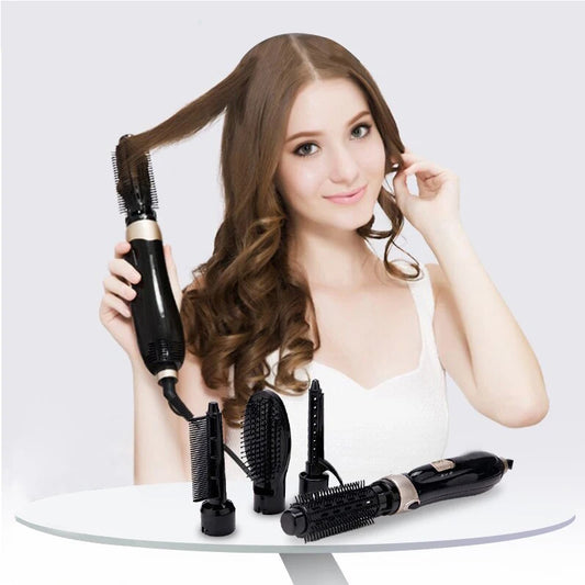 4-in-1 Rotating Ionic Hot Air Brush Hair Dryer Styler