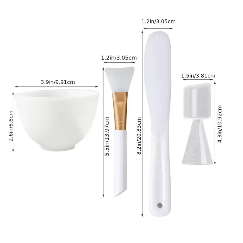 Silicone Facial Mask Brush and Mixing Bowl Set
