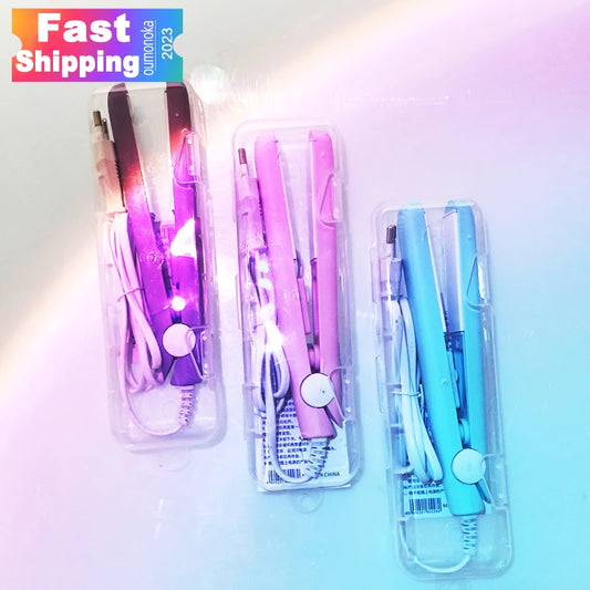 3-in-1 Mini Hair Straightener Curler Brush