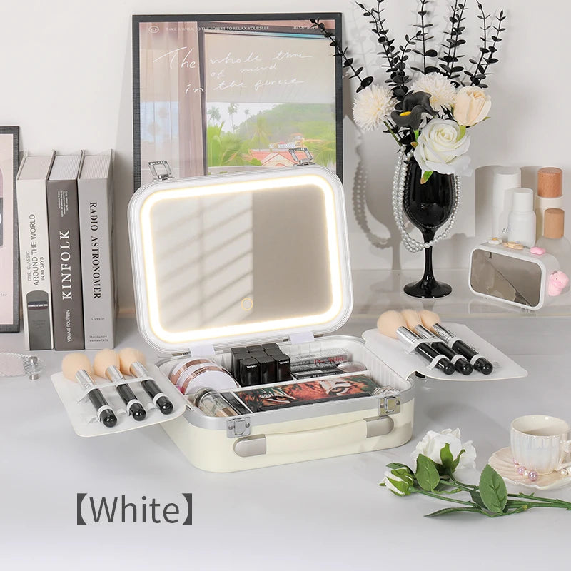 Rechargeable Large-Capacity Cosmetic Travel Train Case