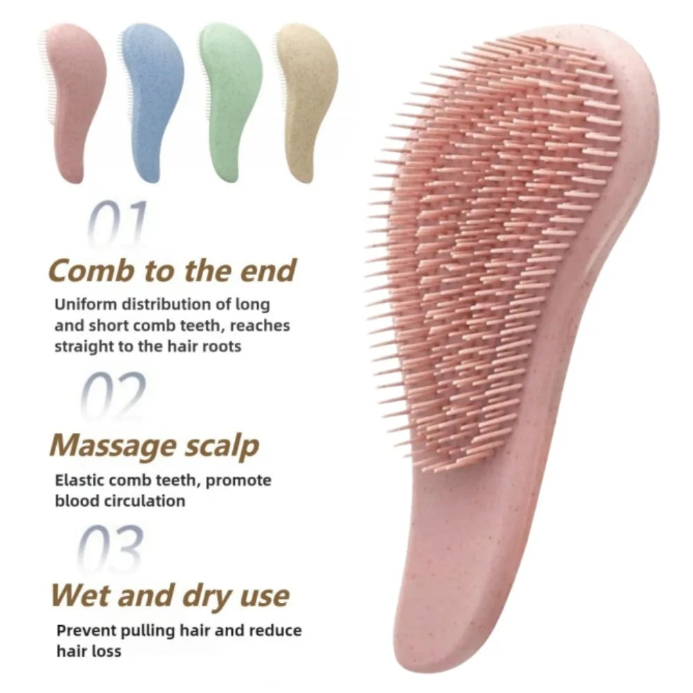 Wheat Straw Anti-Static Scalp Massage Detangling Hair Styling Brush