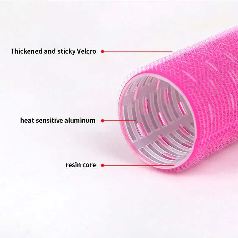 Large Self-Adhesive Hook Loop Hair Roller for DIY Curl Styling
