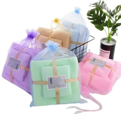 Super Soft Coral Velvet Bath Towel Set