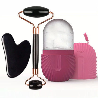 Ice Facial Roller and Gua Sha Set
