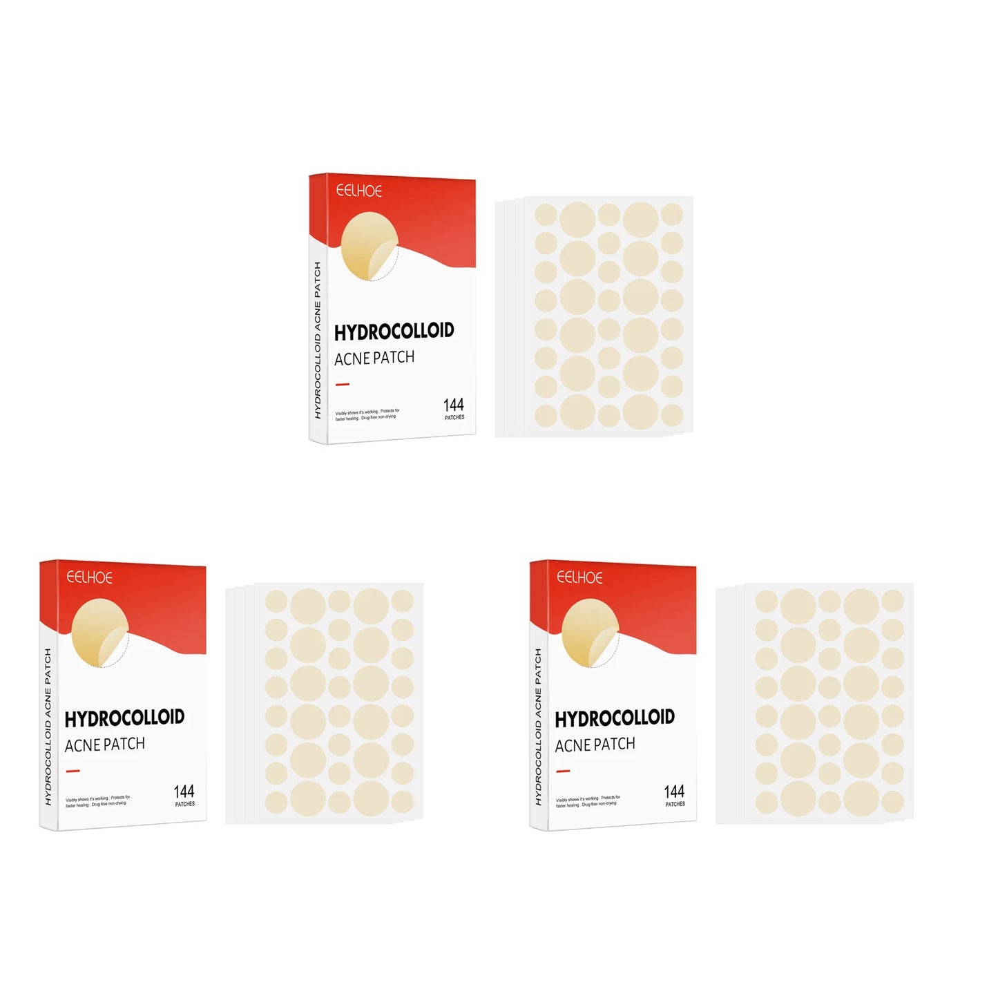 Invisible Hydrocolloid Acne Patches in Two Sizes