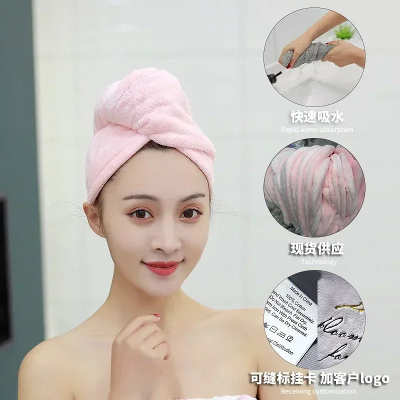 Microfiber Quick-Dry Hair Wrap Towel Turban