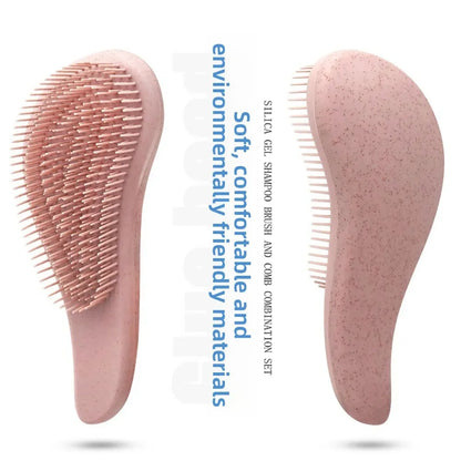 Wheat Straw Anti-Static Scalp Massage Detangling Hair Styling Brush
