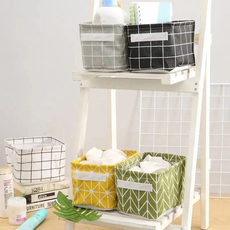 Linen Desktop Storage Basket