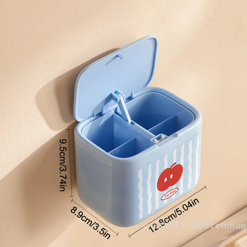 Clear Cotton Swab and Q-Tip Holder Dispenser