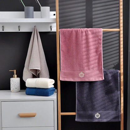 Christmas Red Embroidered Cotton Bath Towel Set