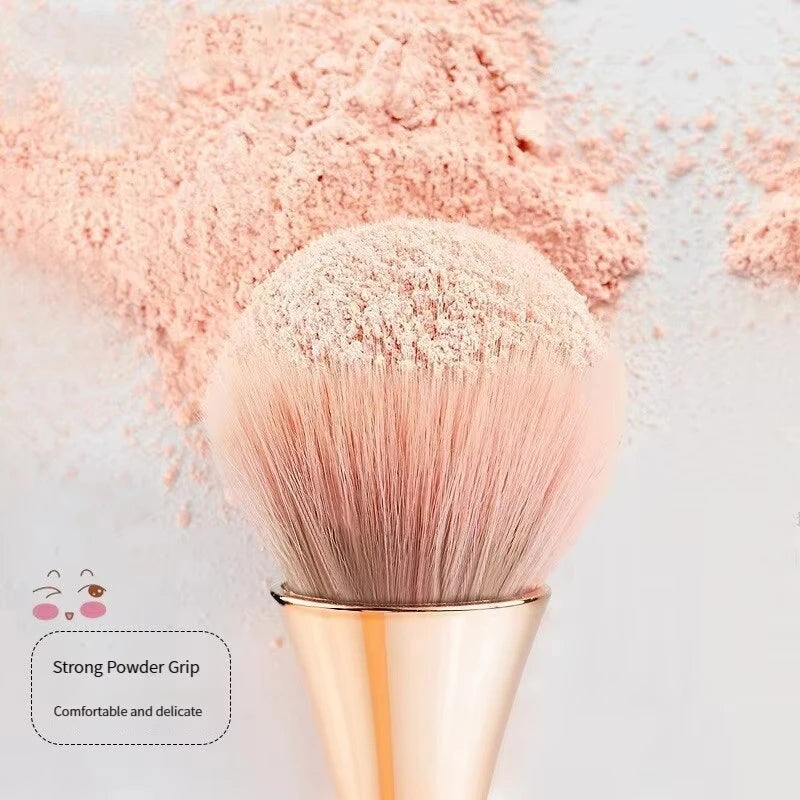 Rose Gold Fan Makeup Brush