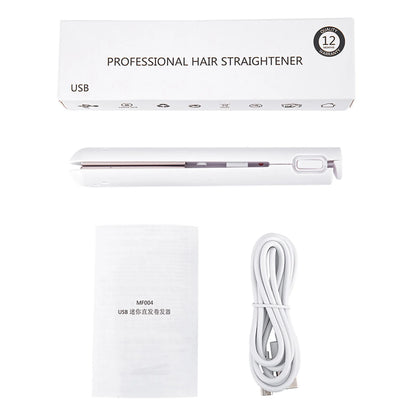 Mini 2-in-1 USB Ceramic Hair Straightener and Curling Iron